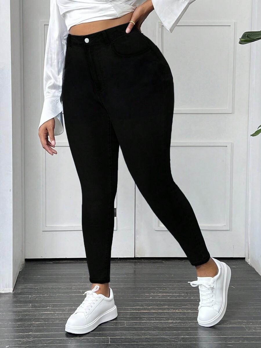 CZARNE SPODNIE JEANS 