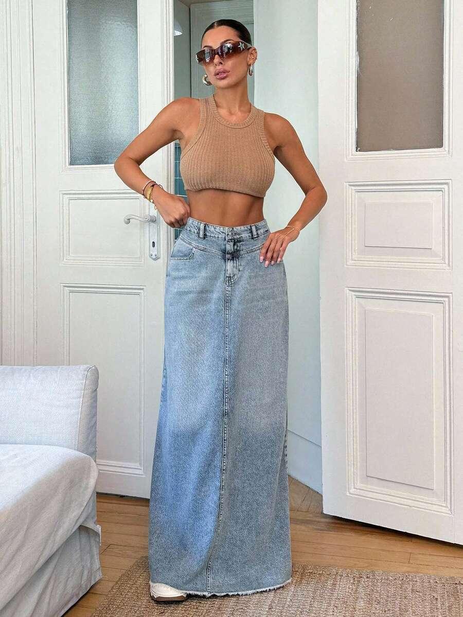 maxi spódnica jeans