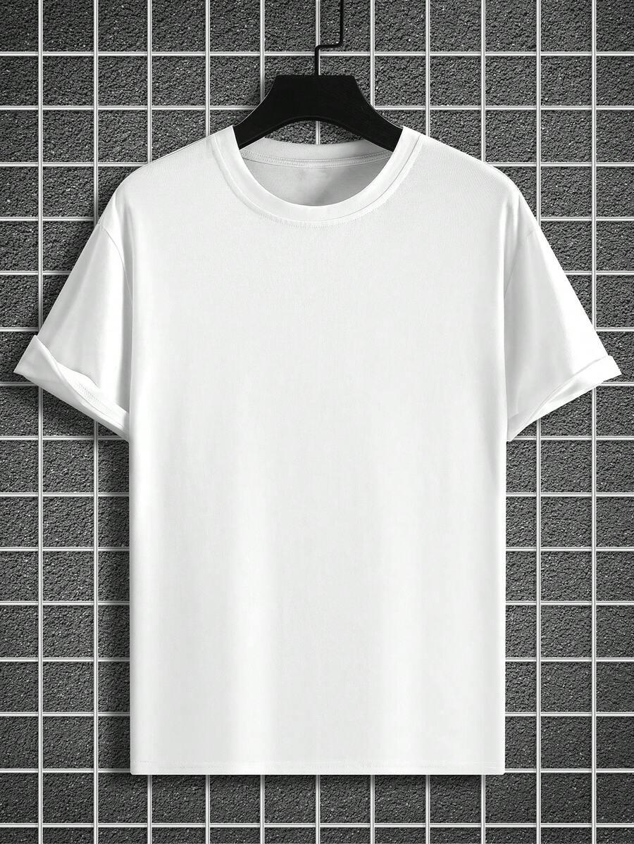 BIAŁY T-SHIRT OKRĄGŁY DEKOLT