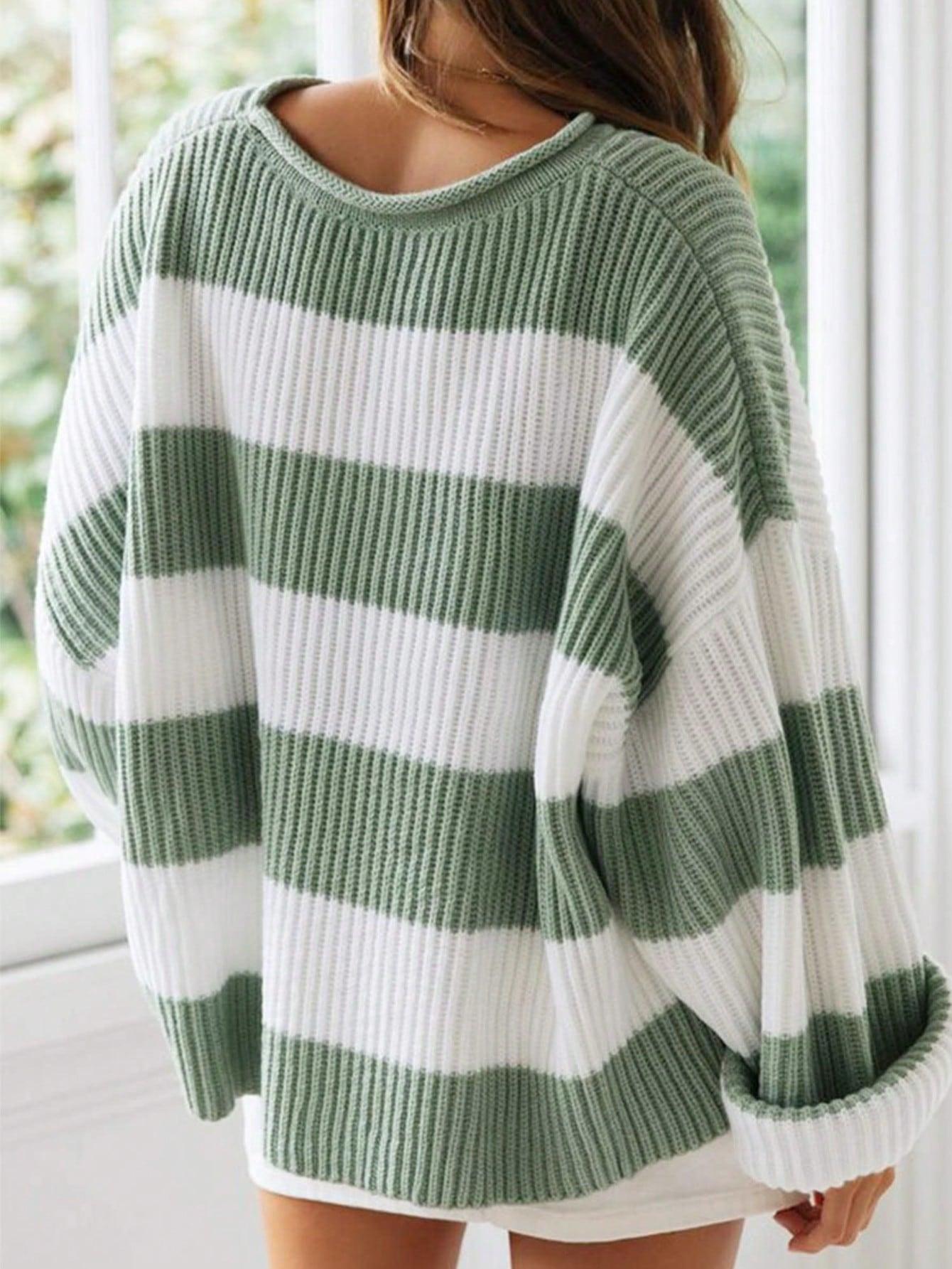 DZIANINOWY SWETER PASKI