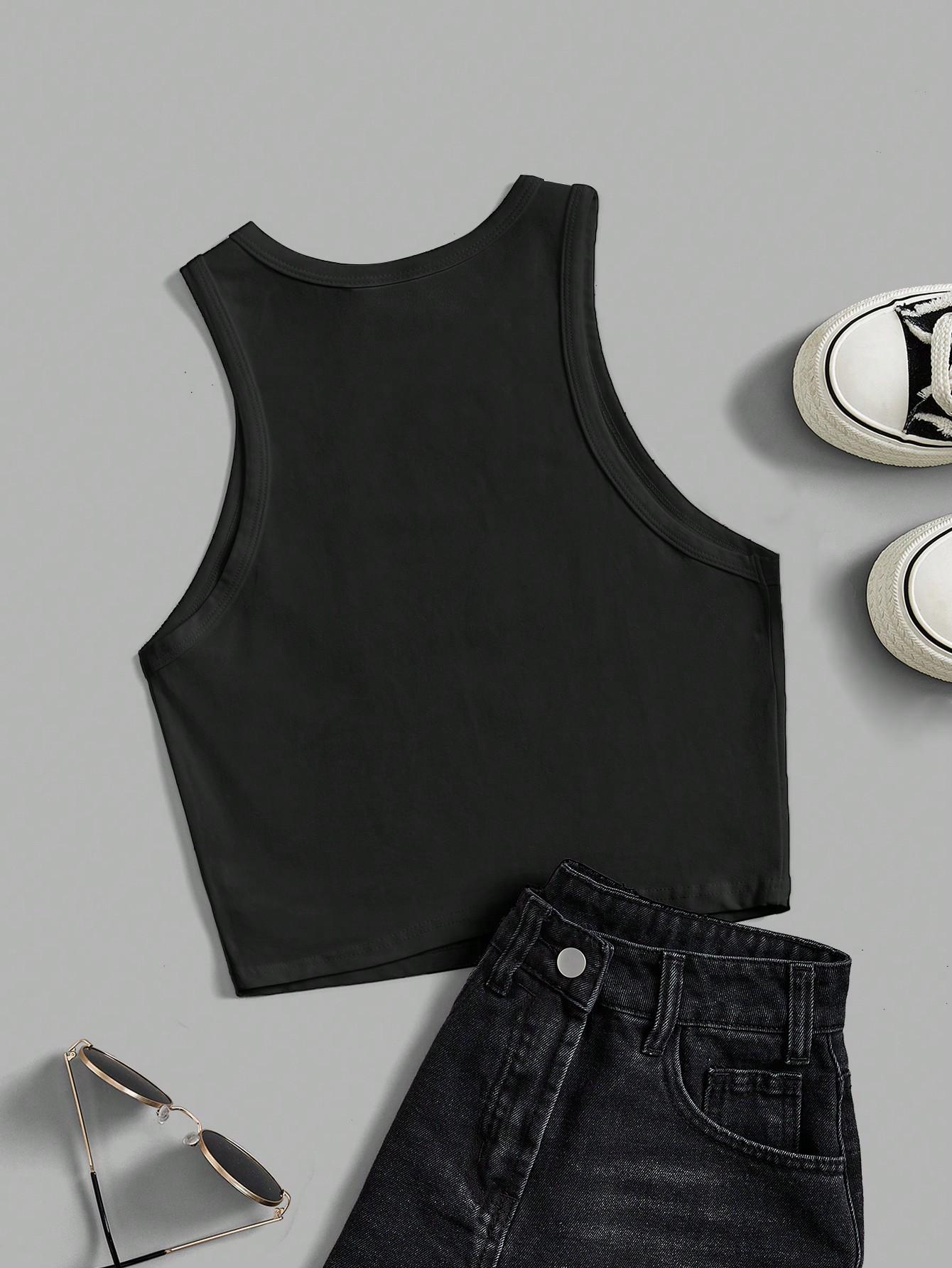 CZARNY TOP PRINT
