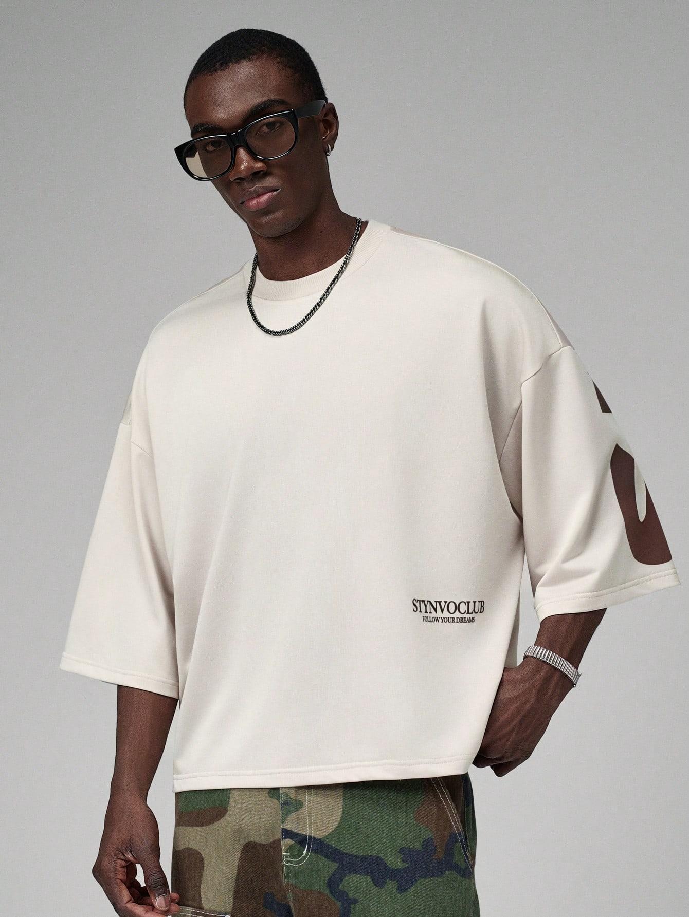 BEŻOWY T-SHIRT PRINT