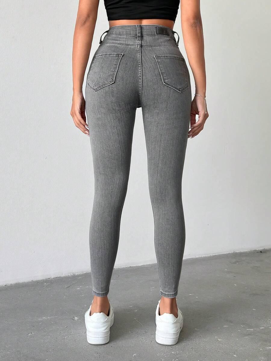 SZARE SPODNIE JEANS RURKI