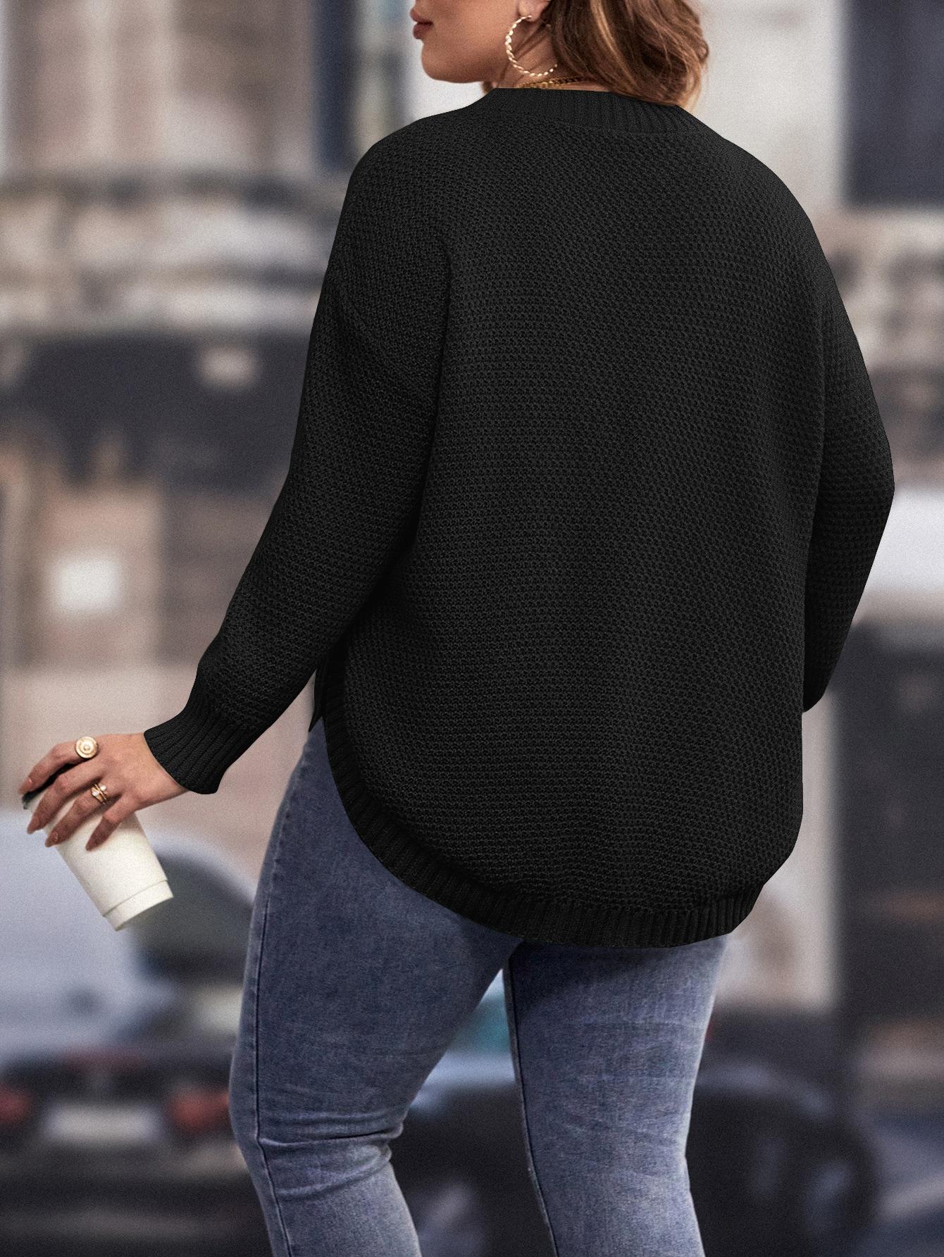 CZARNY SWETER DZIANINA 