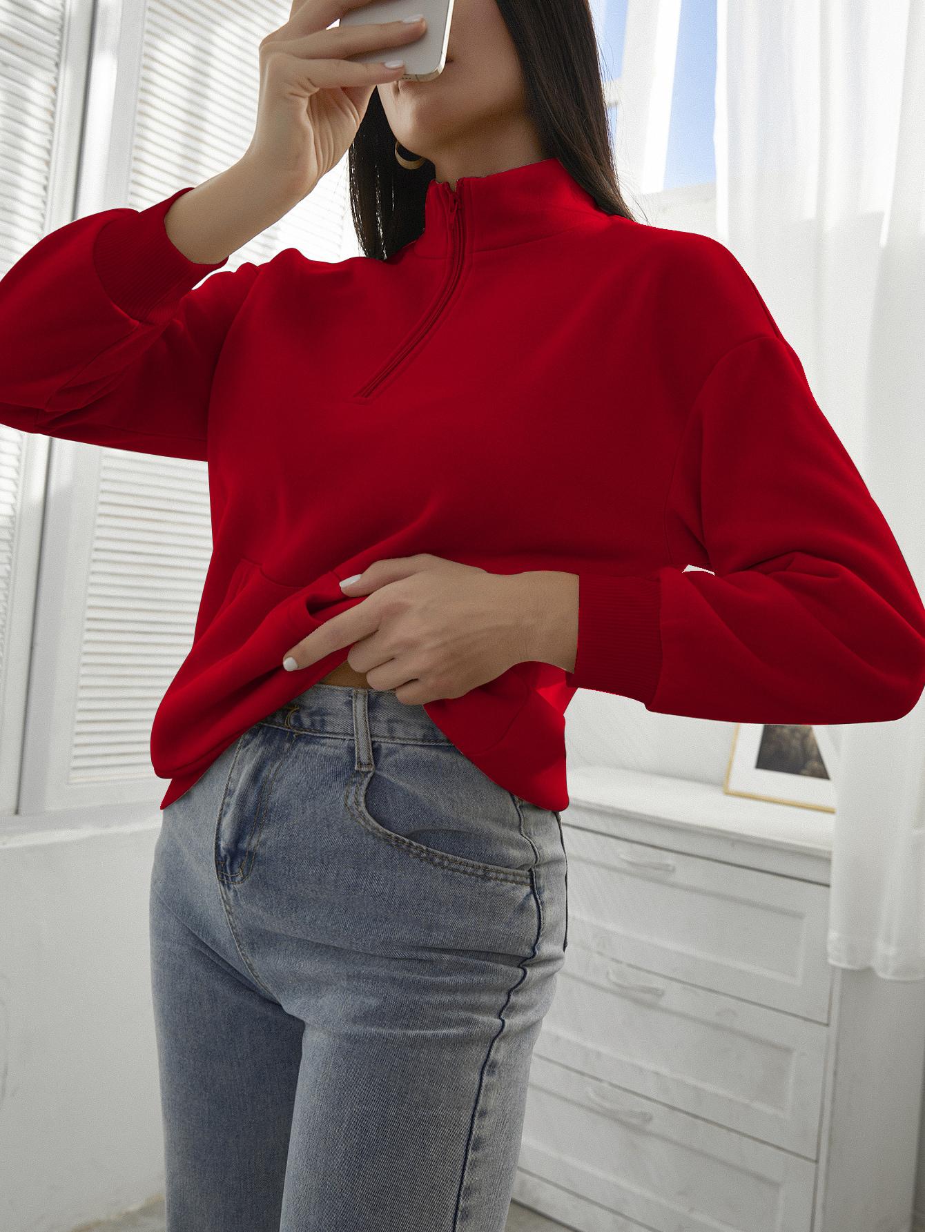 czerwona bluza zip 