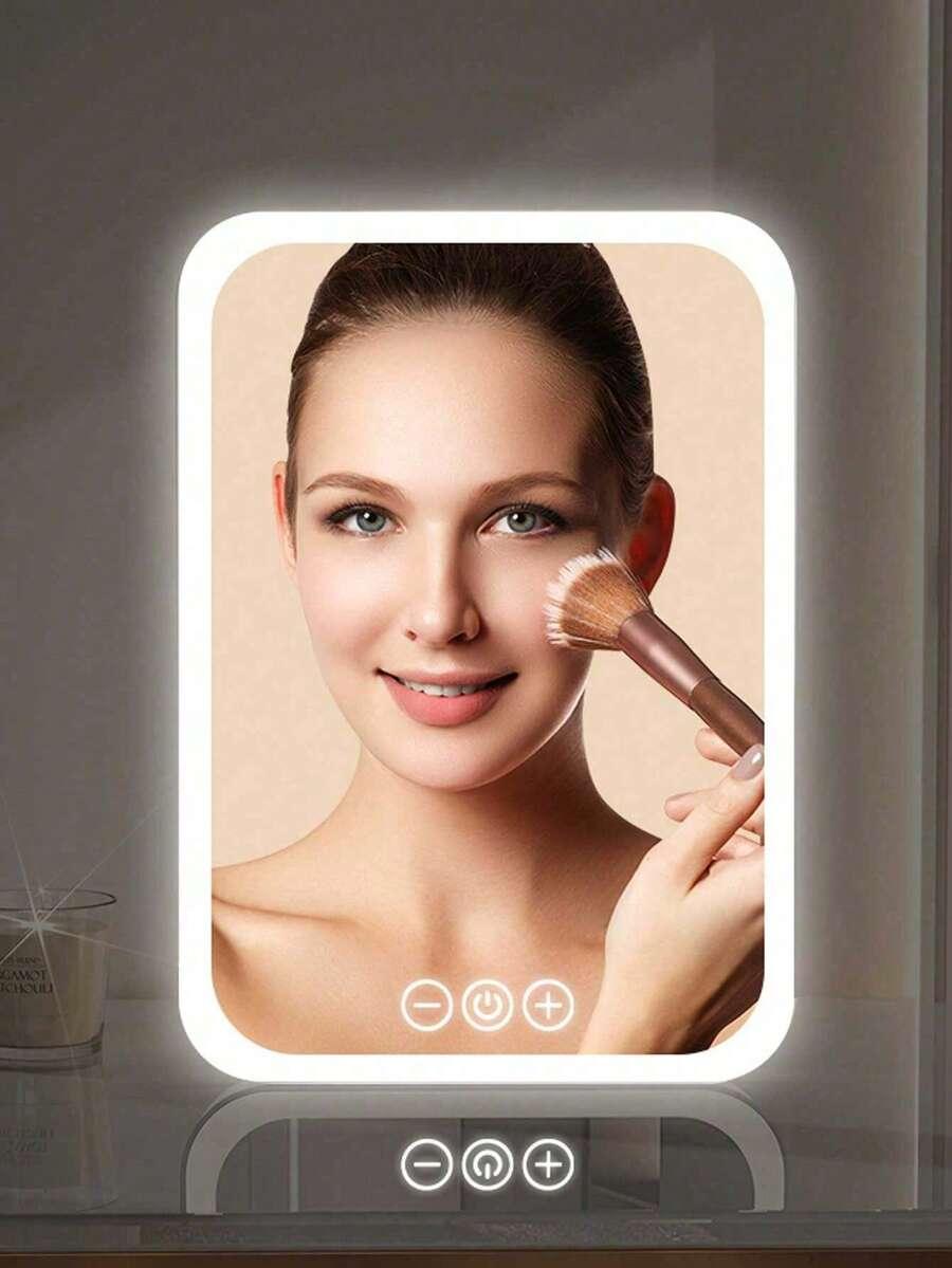 białe lusterko led