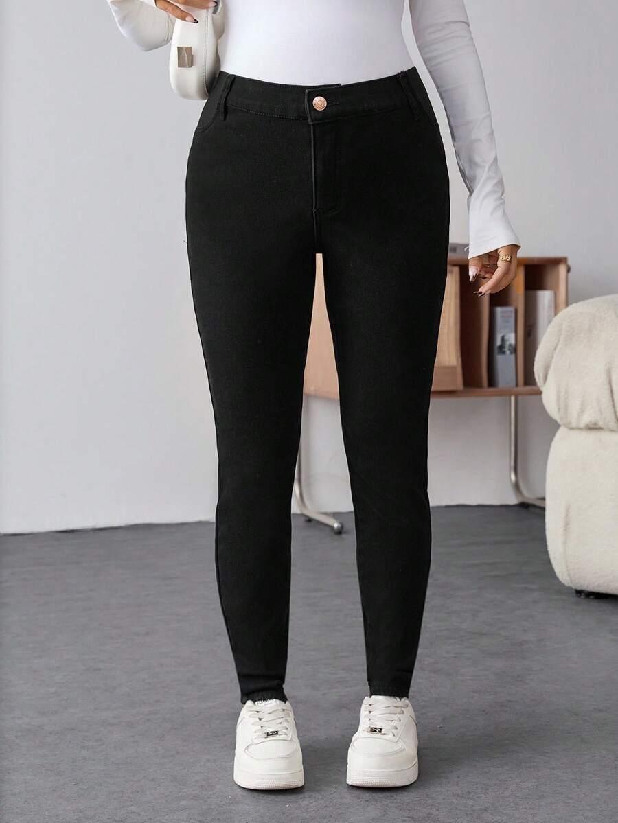 CZARNE SPODNIE CIĄŻOWE JEANS 