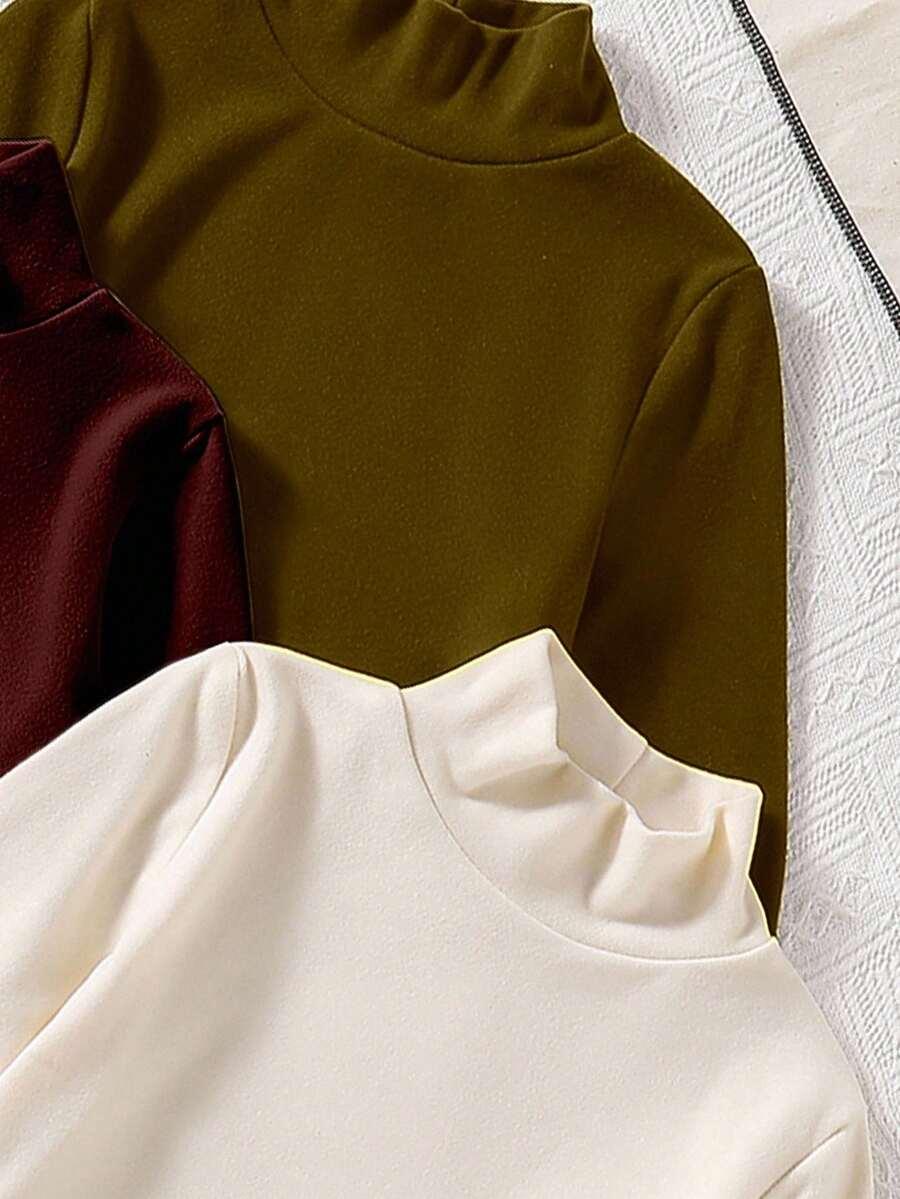bluzka z długim rękawem półgolf 3-pack