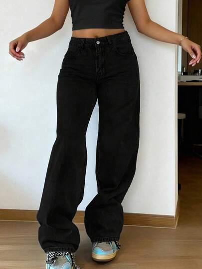 czarne spodnie jeans 