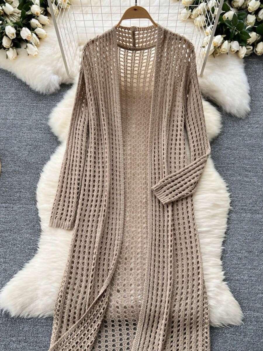 beżowy sweter narzutka