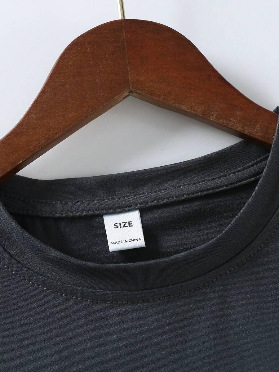 SZARY T-SHIRT PRINT 