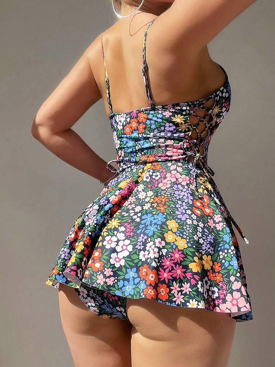 TANKINI DWUCZĘŚCIOWE DAMSKIE W KWIATY
