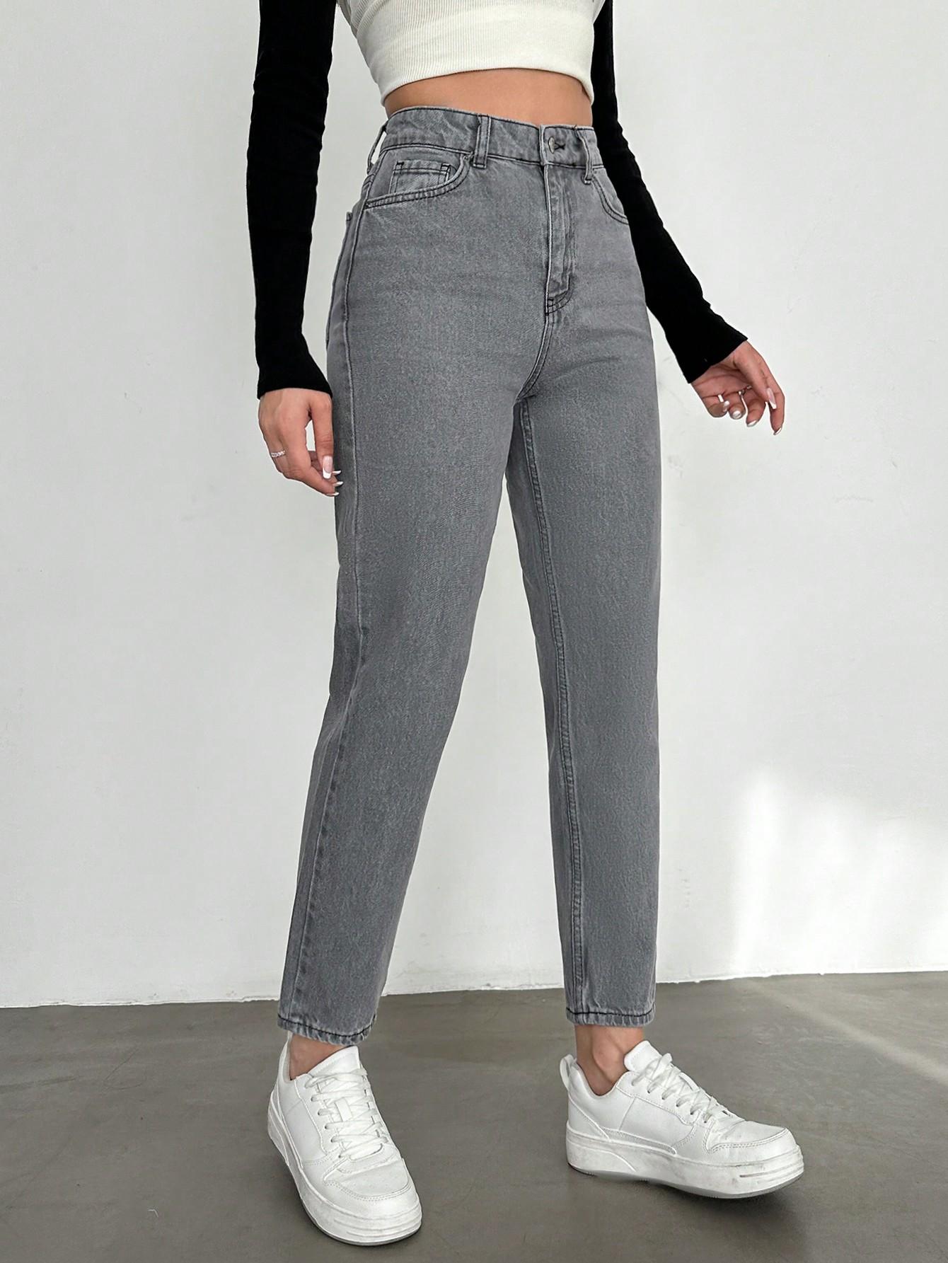SZARE SPODNIE JEANS