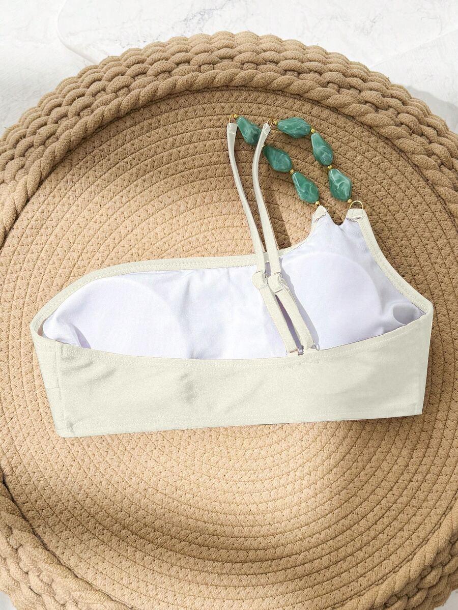 biała góra od bikini zdobienie