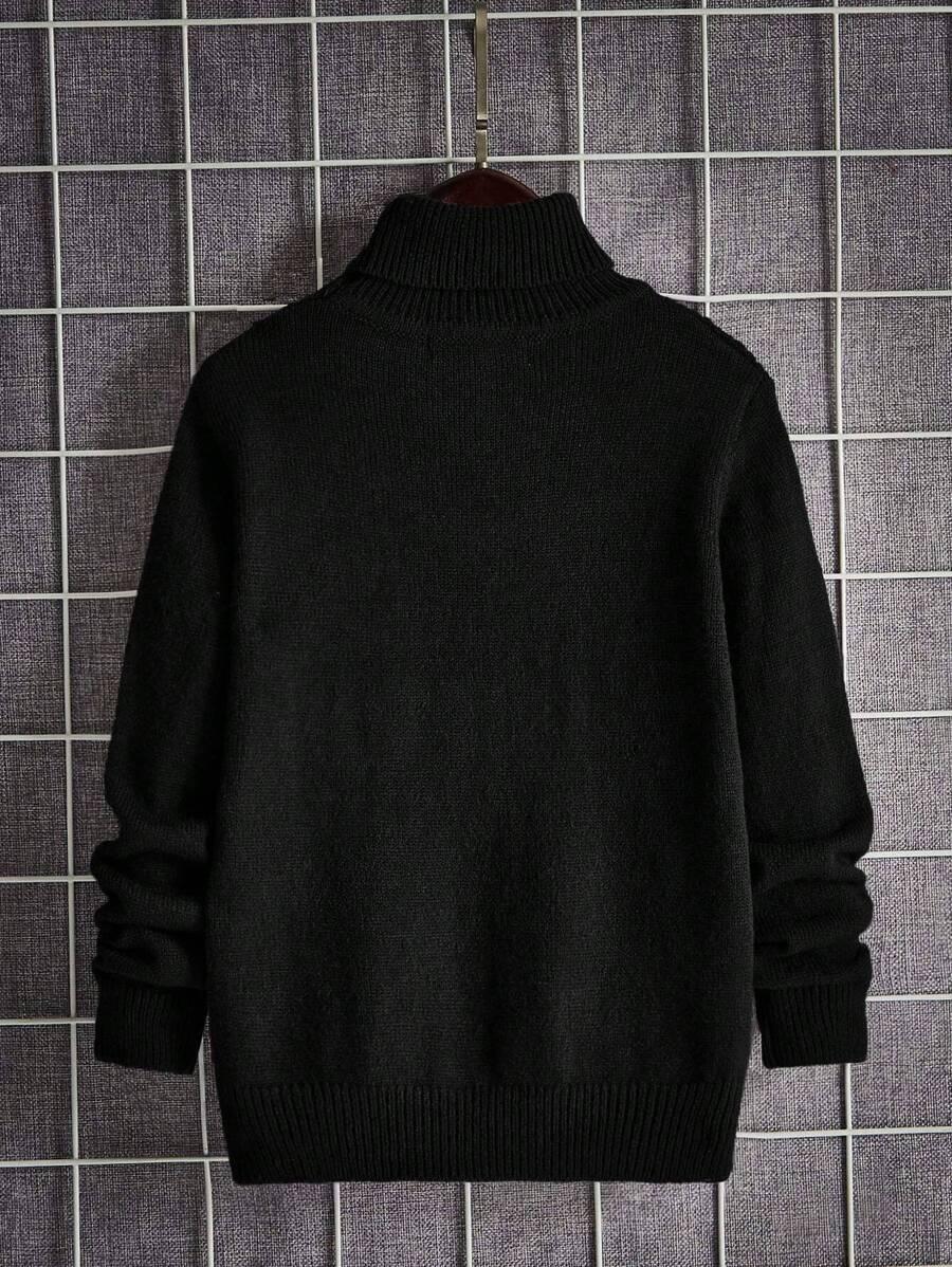 czarny sweter golf 