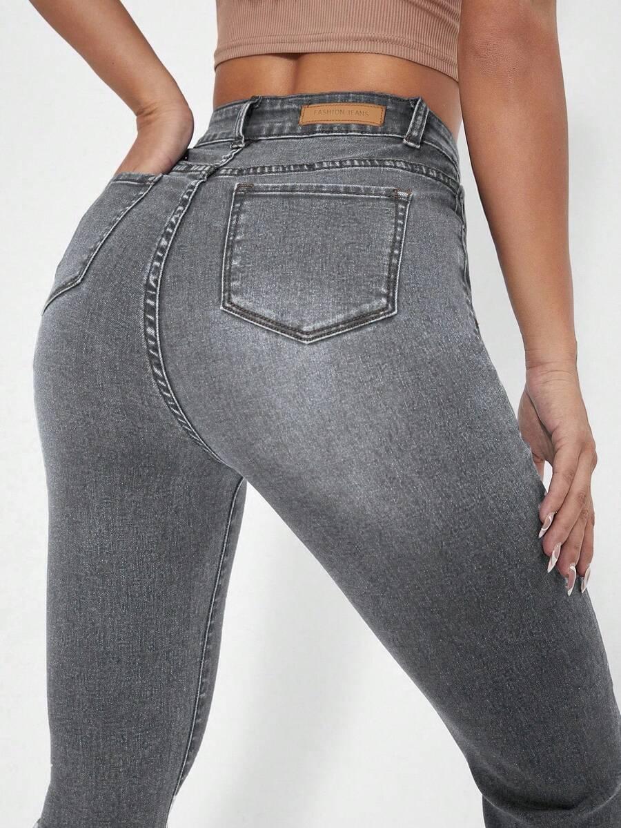 SZARE SPODNIE JEANS 
