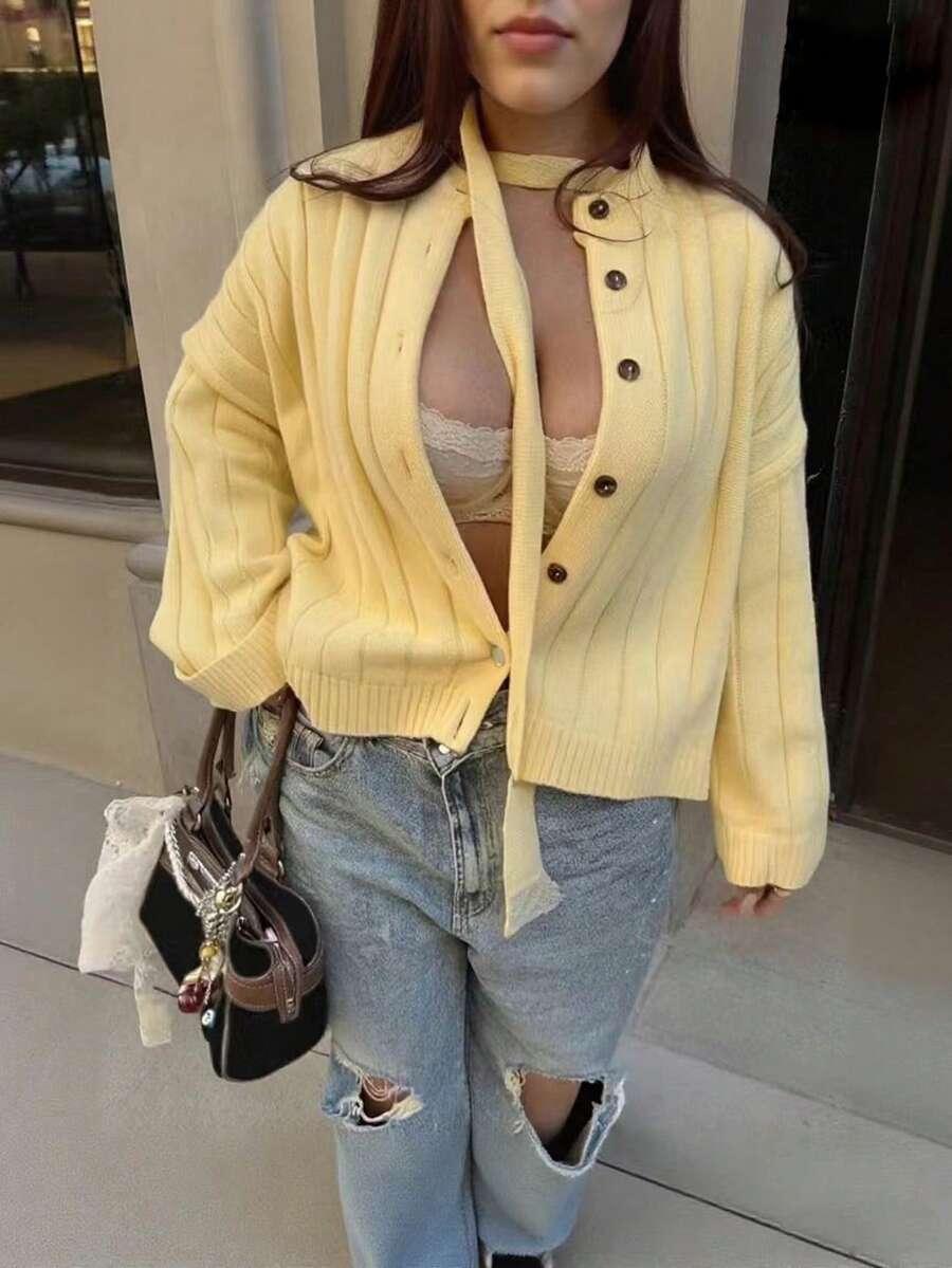 SWETER DAMSKI ROZPINANY Z PASKIEM