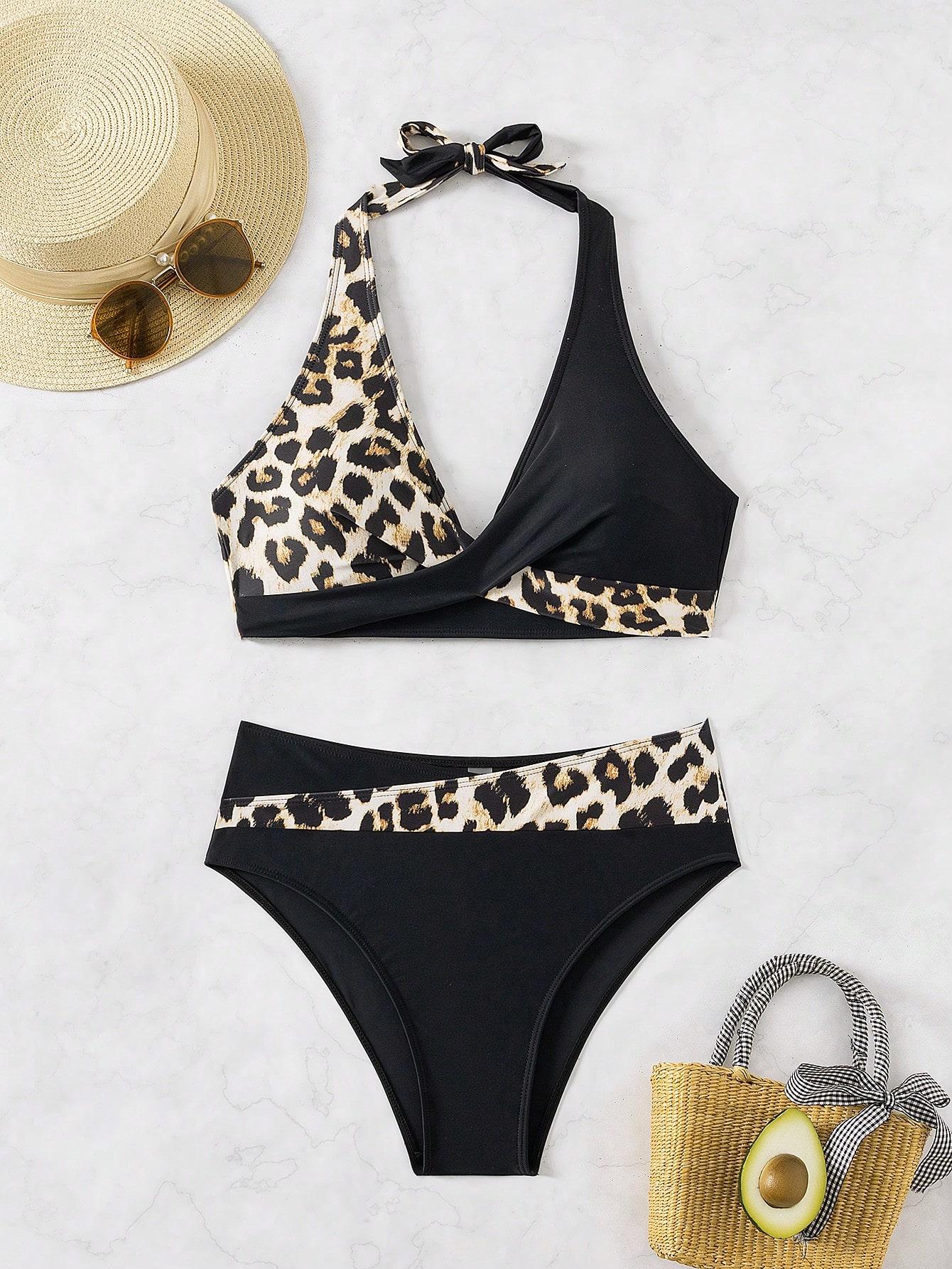 STRÓJ KĄPIELOWY BIKINI KOMPLET ANIMAL PRINT