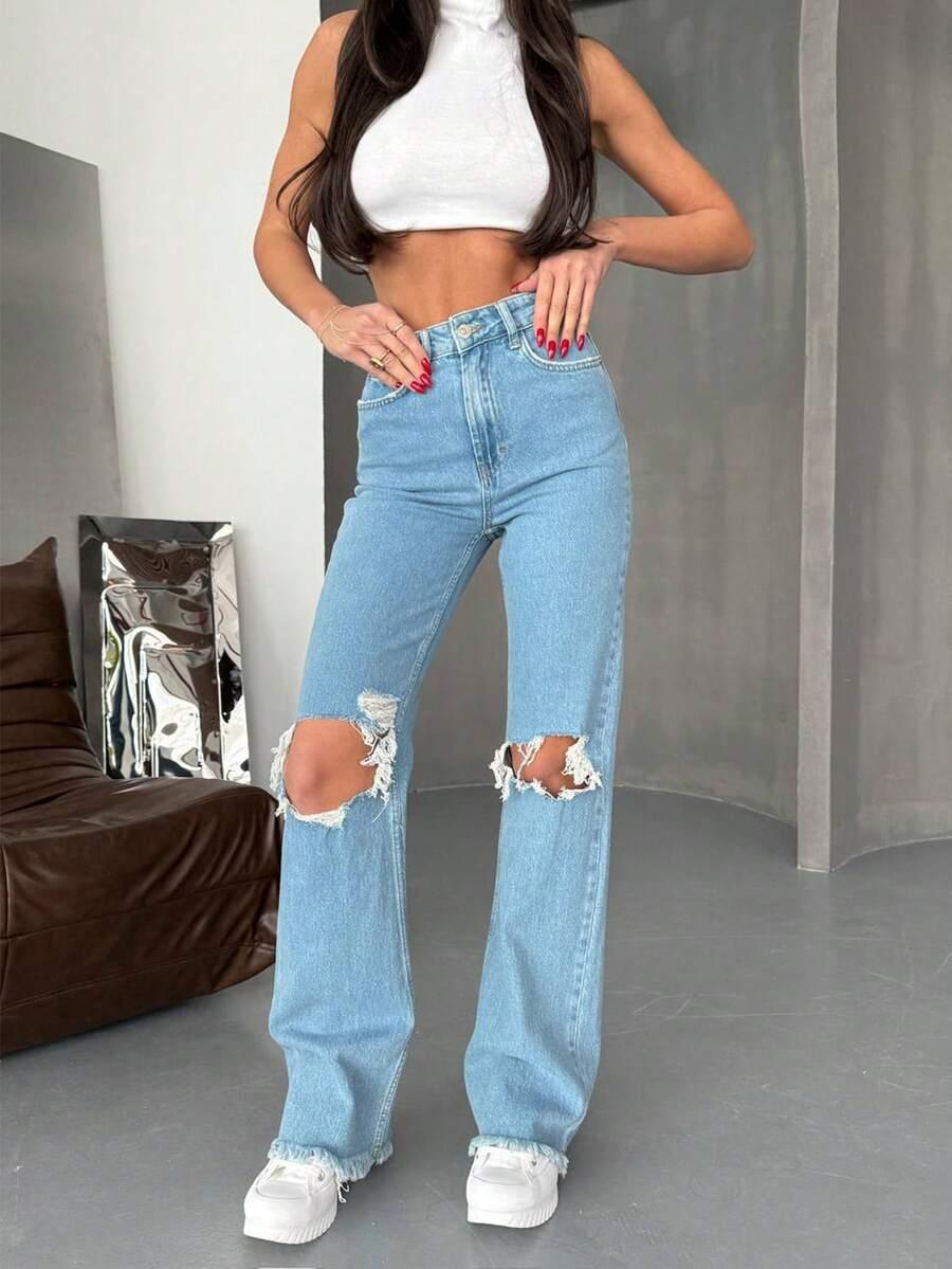 NIEBIESKIE SPODNIE JEANS