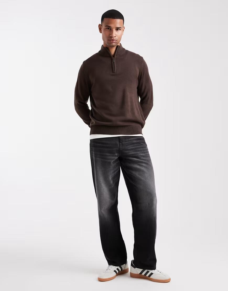 BRĄZOWY SWETER STÓJKA