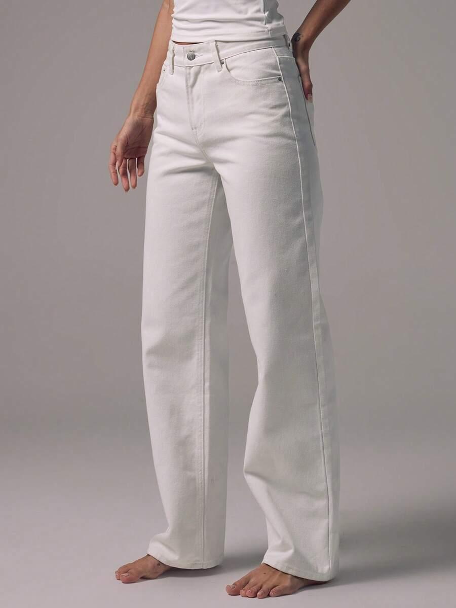BIAŁE SPODNIE JEANS