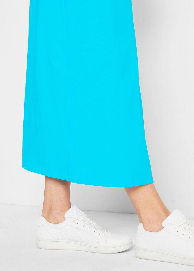 GRANATOWA MAXI SUKIENKA BEZ RĘKAWÓW V-NECK
