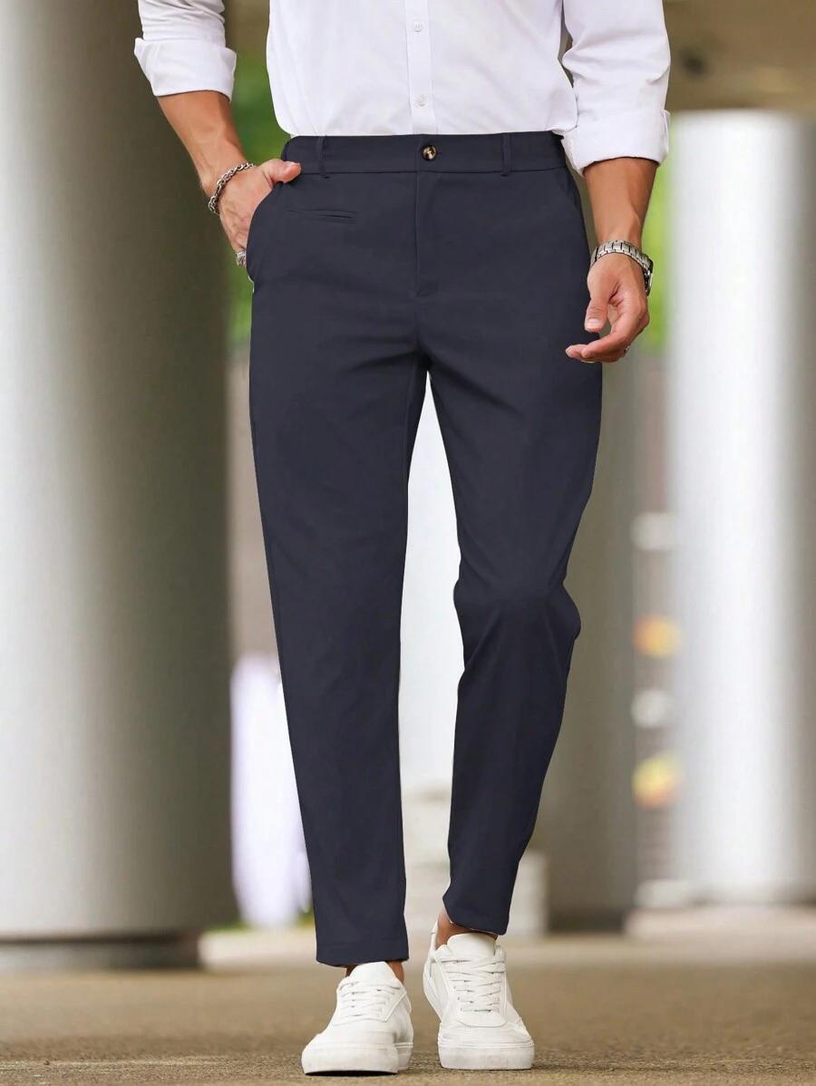 GRANATOWE SPODNIE CASUAL
