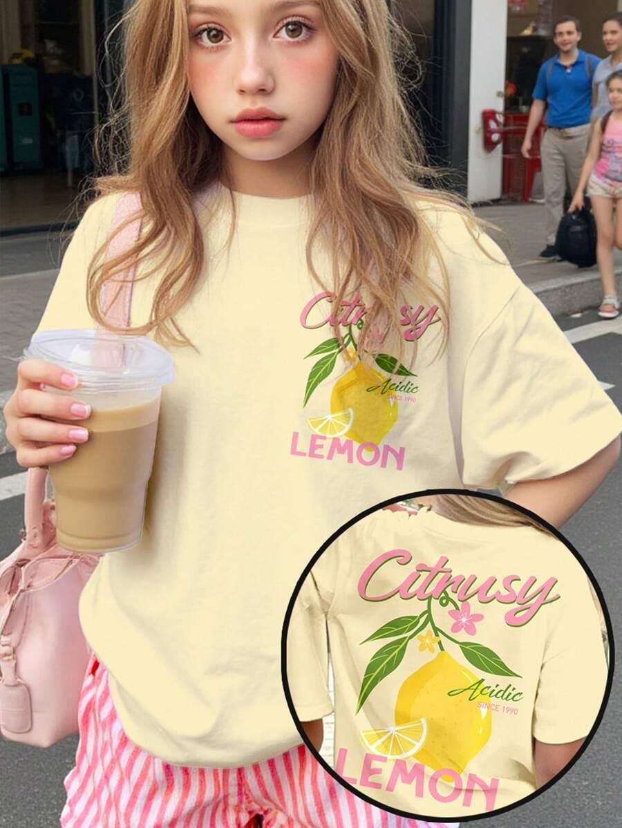 ŻÓŁTY T-SHIRT NADRUK