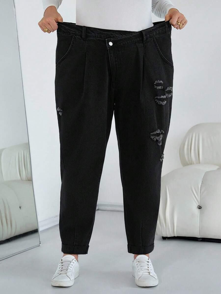 CZARNE SPODNIE JEANS