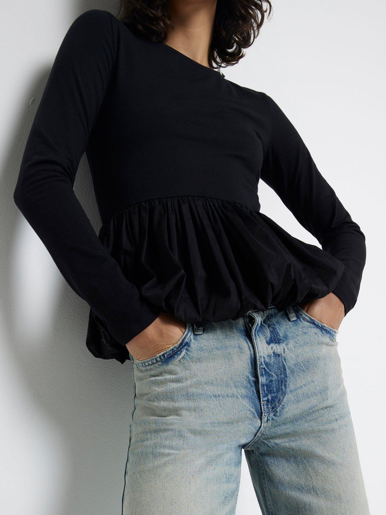 RIVER ISLAND BLUZKA Z BUFIASTĄ BASKINKĄ