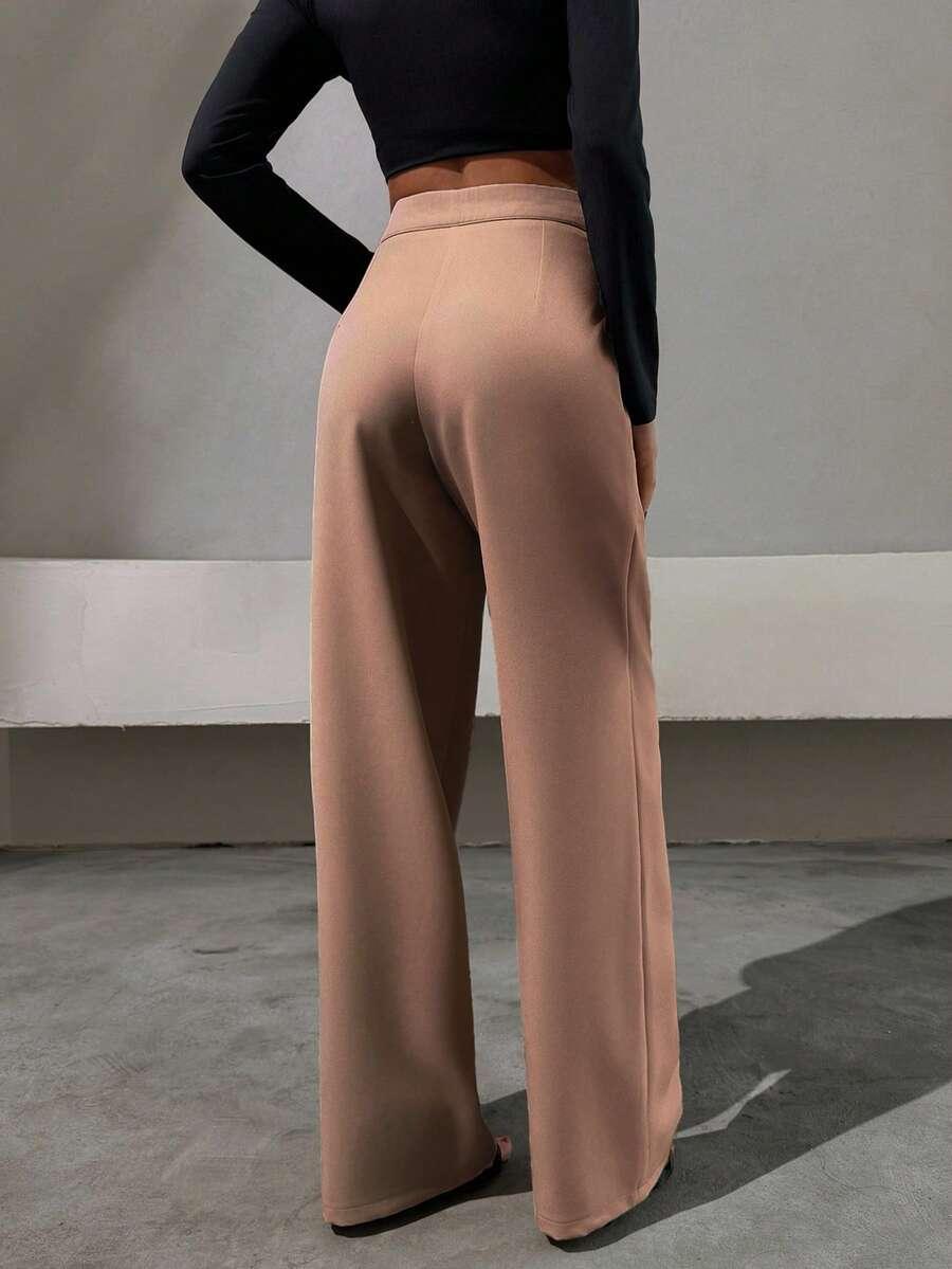 brązowe eleganckie spodnie 