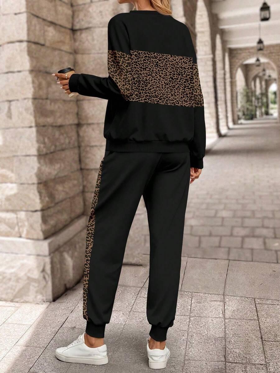 bluza spodnie komplet animal print