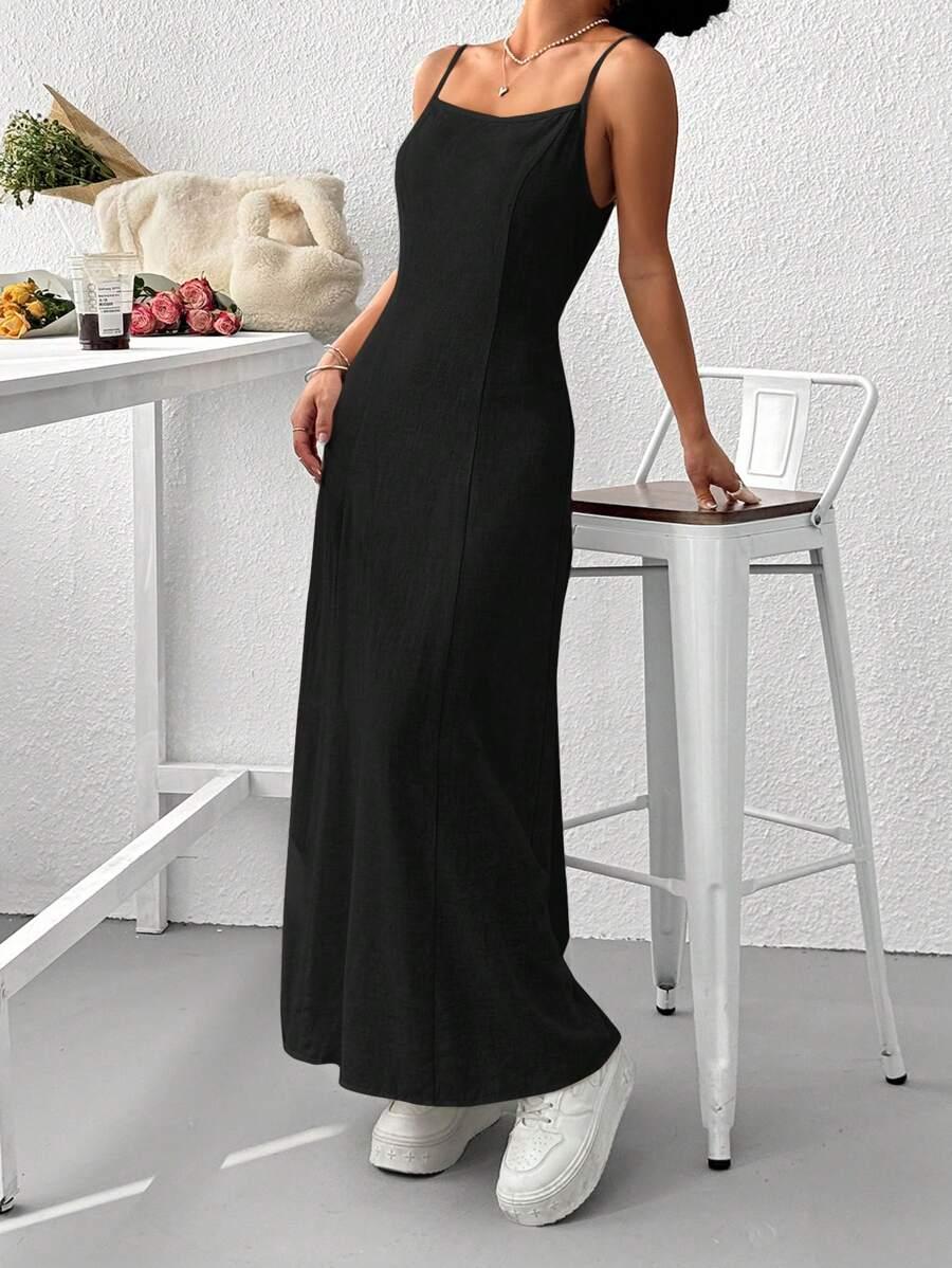 czarna sukienka maxi