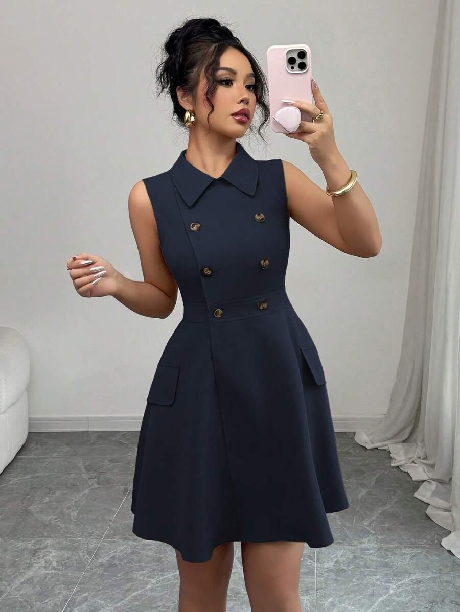 niebieska mini sukienka