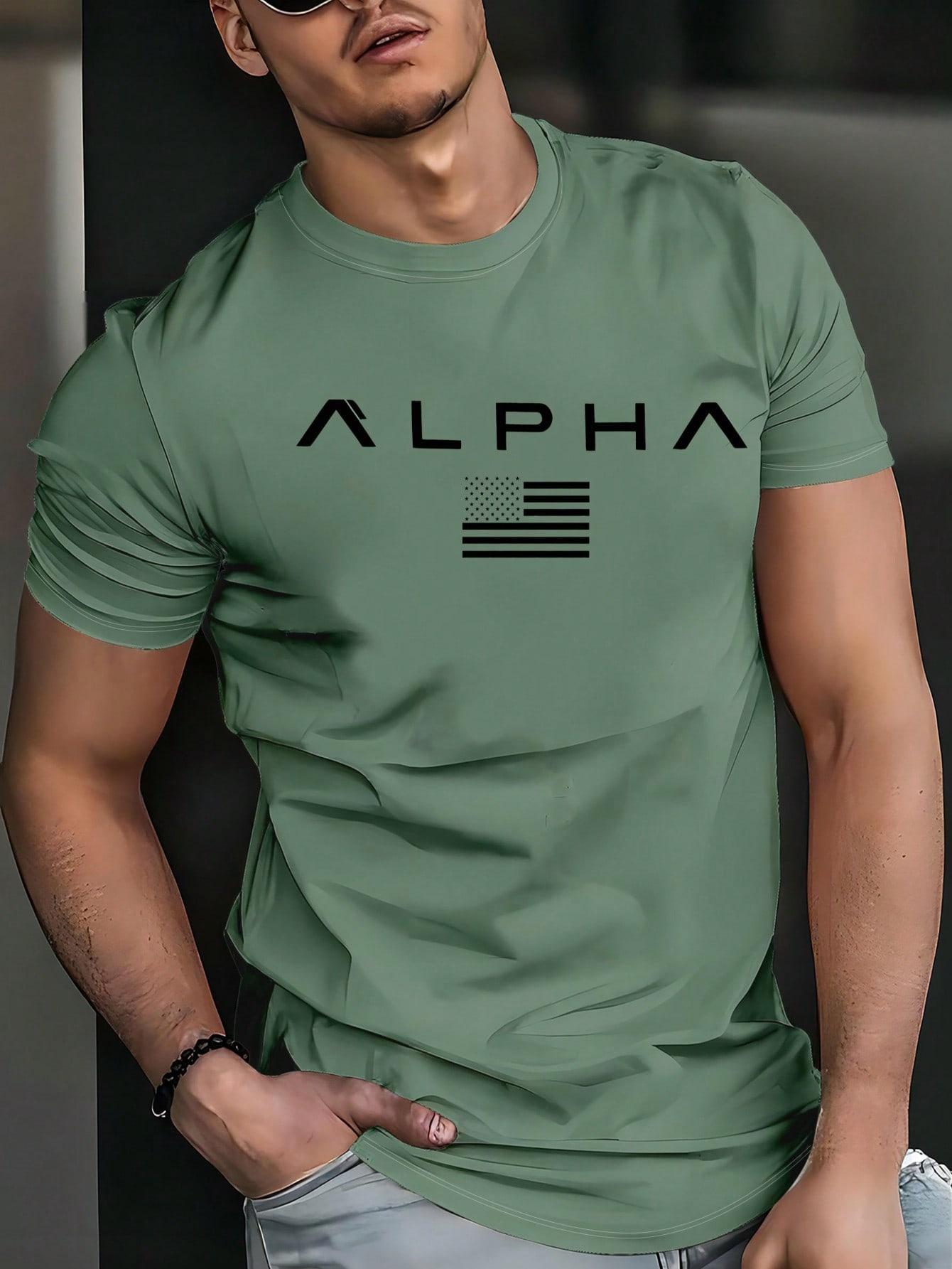 ZIELONY T-SHIRT NADRUK 