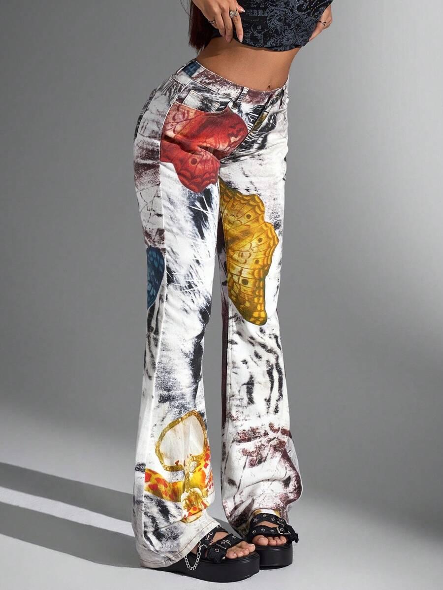 spodnie jeans mix wzorów