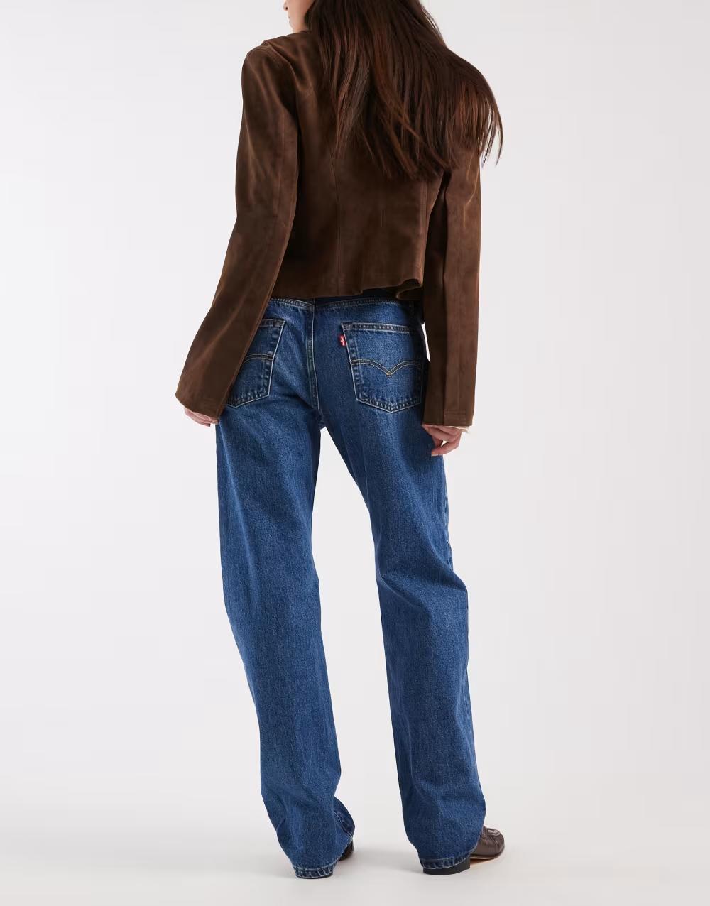 NIEBIESKIE PROSTE SPODNIE JEANS