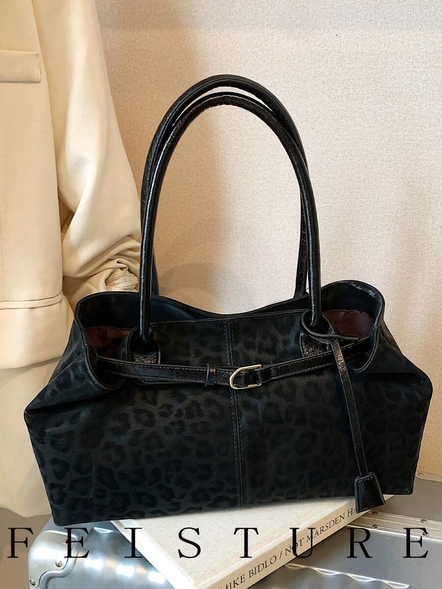 czarna torebka animal print