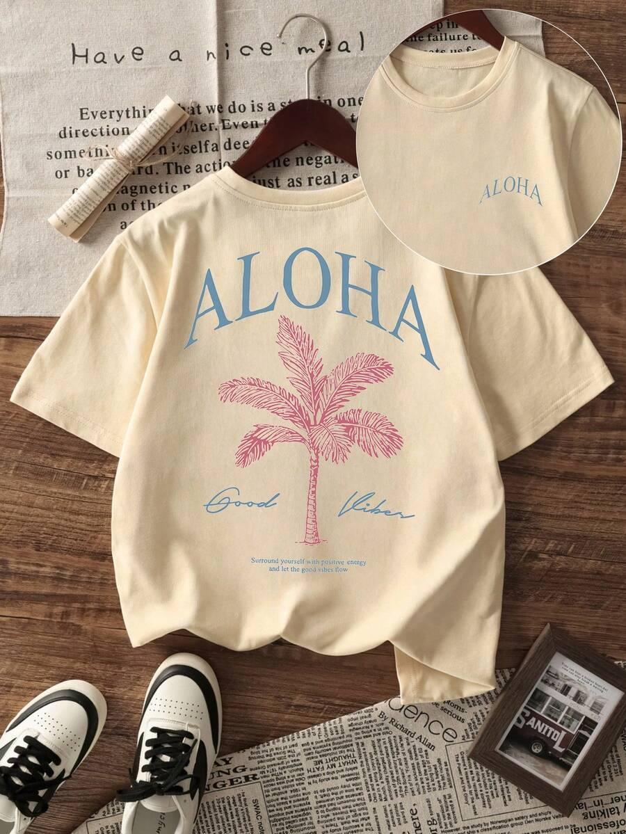ŻÓŁTY T-SHIRT NADRUK