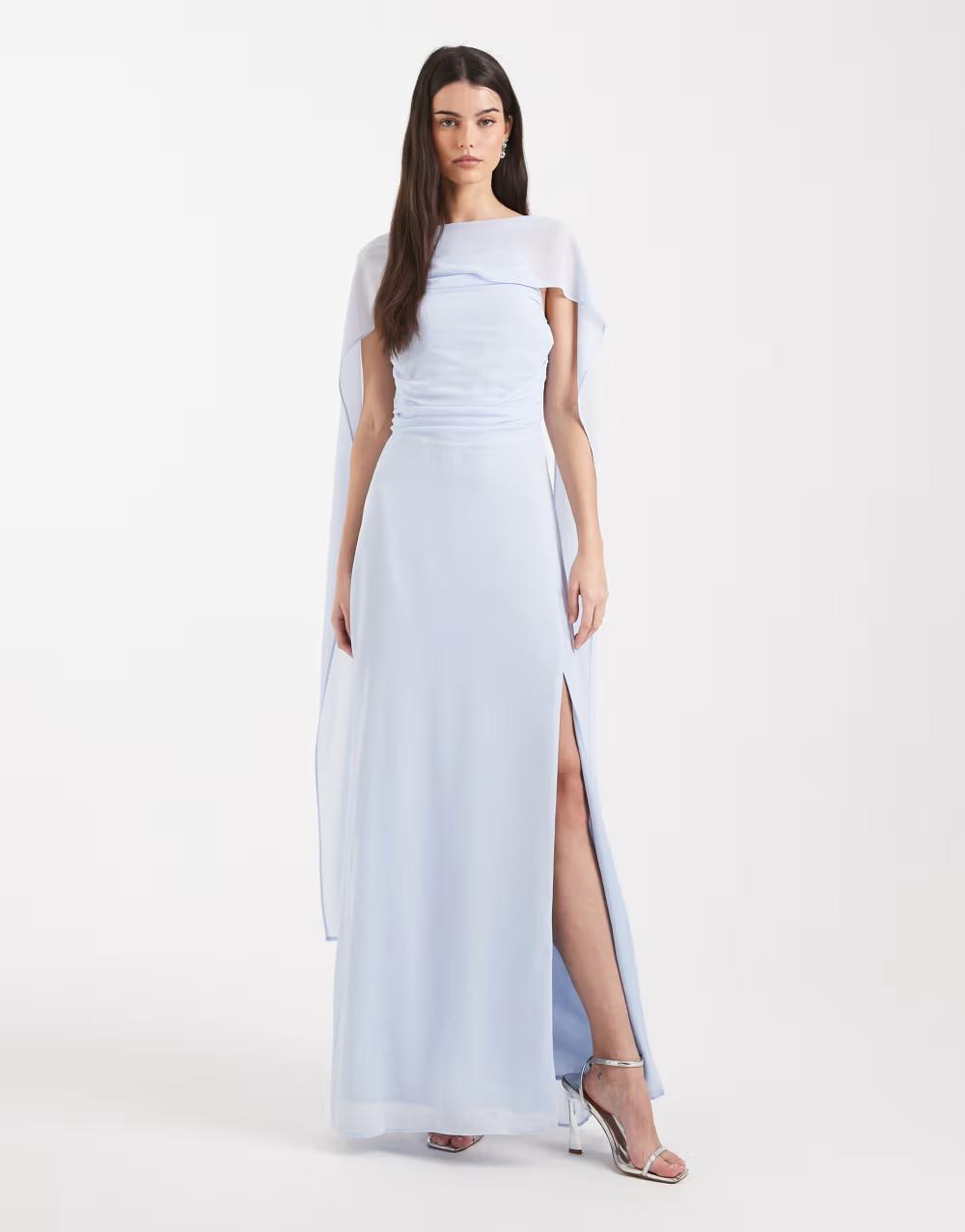 NIEBIESKA MAXI SUKIENKA FALBANA