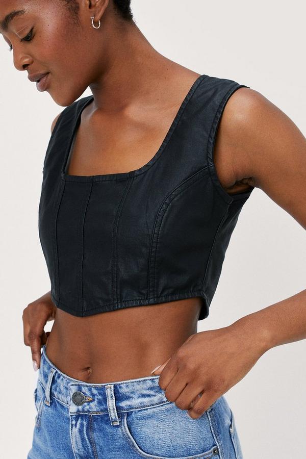 czarny crop top zip