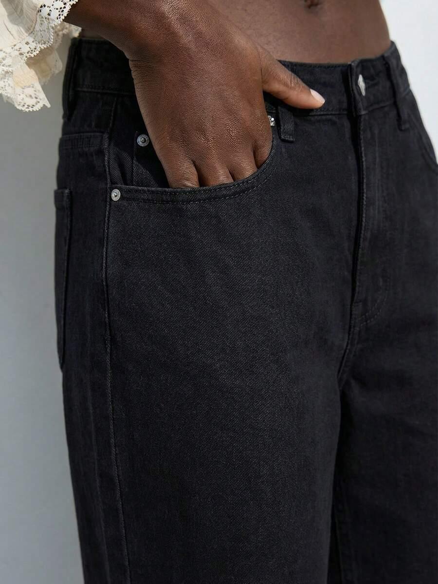 CZARNE SPODNIE JEANS
