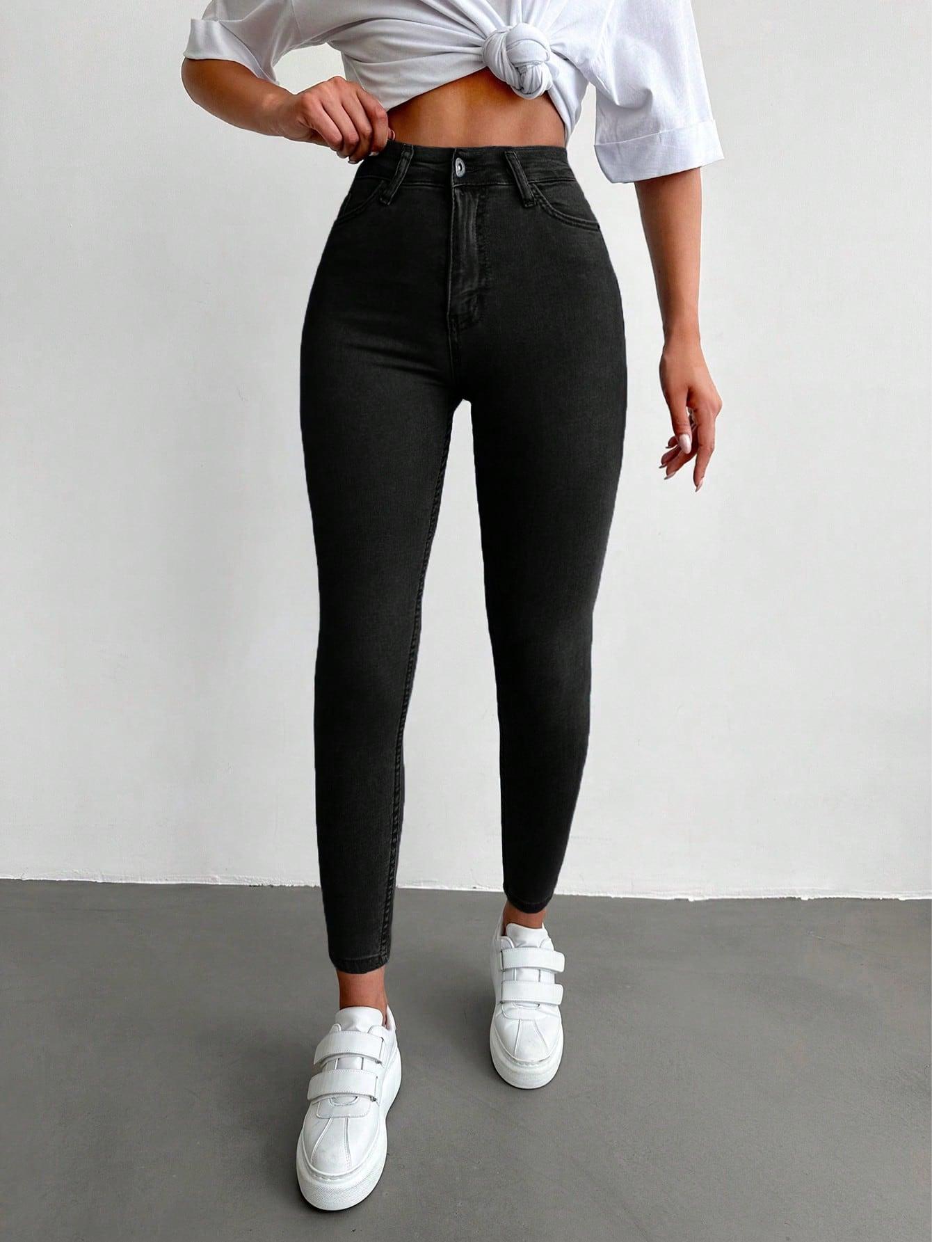 CZARNE SPODNIE JEANS RURKI