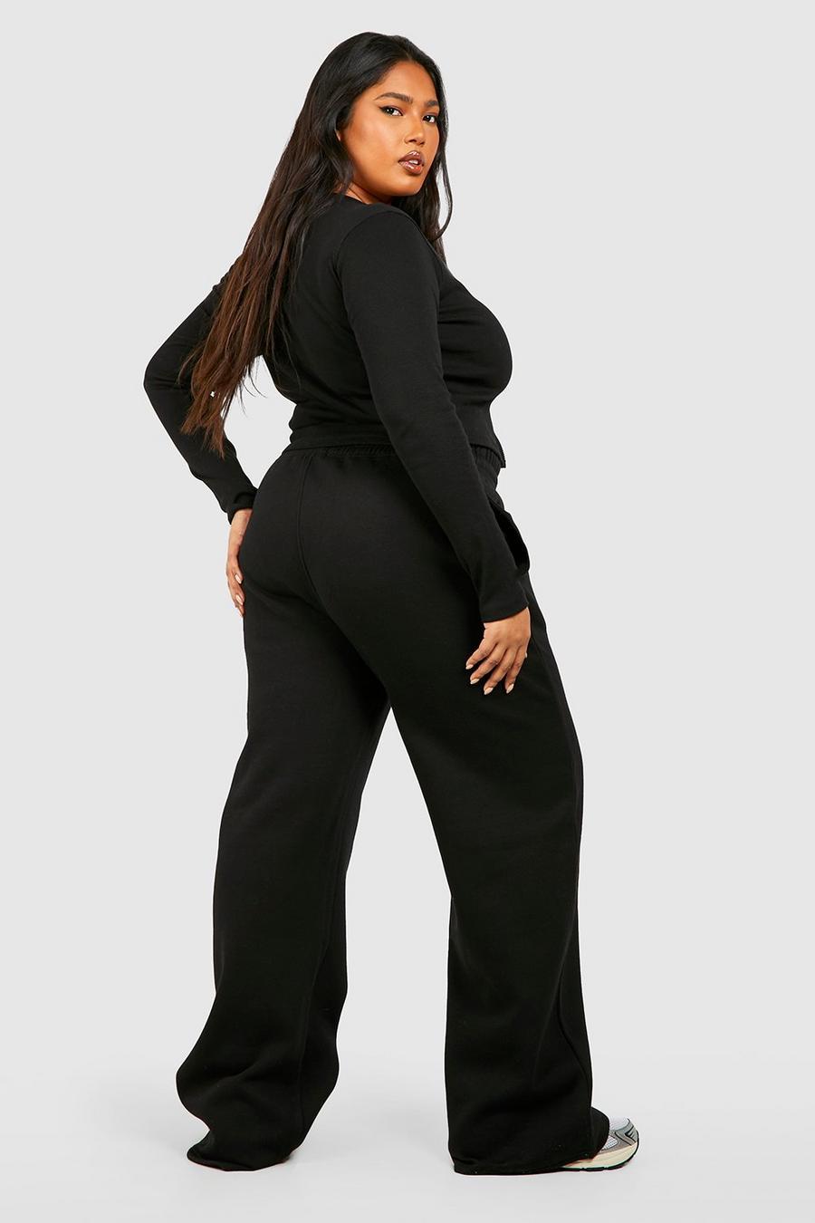 czarny komplet spodnie dresowe bluzka prążki zamek
