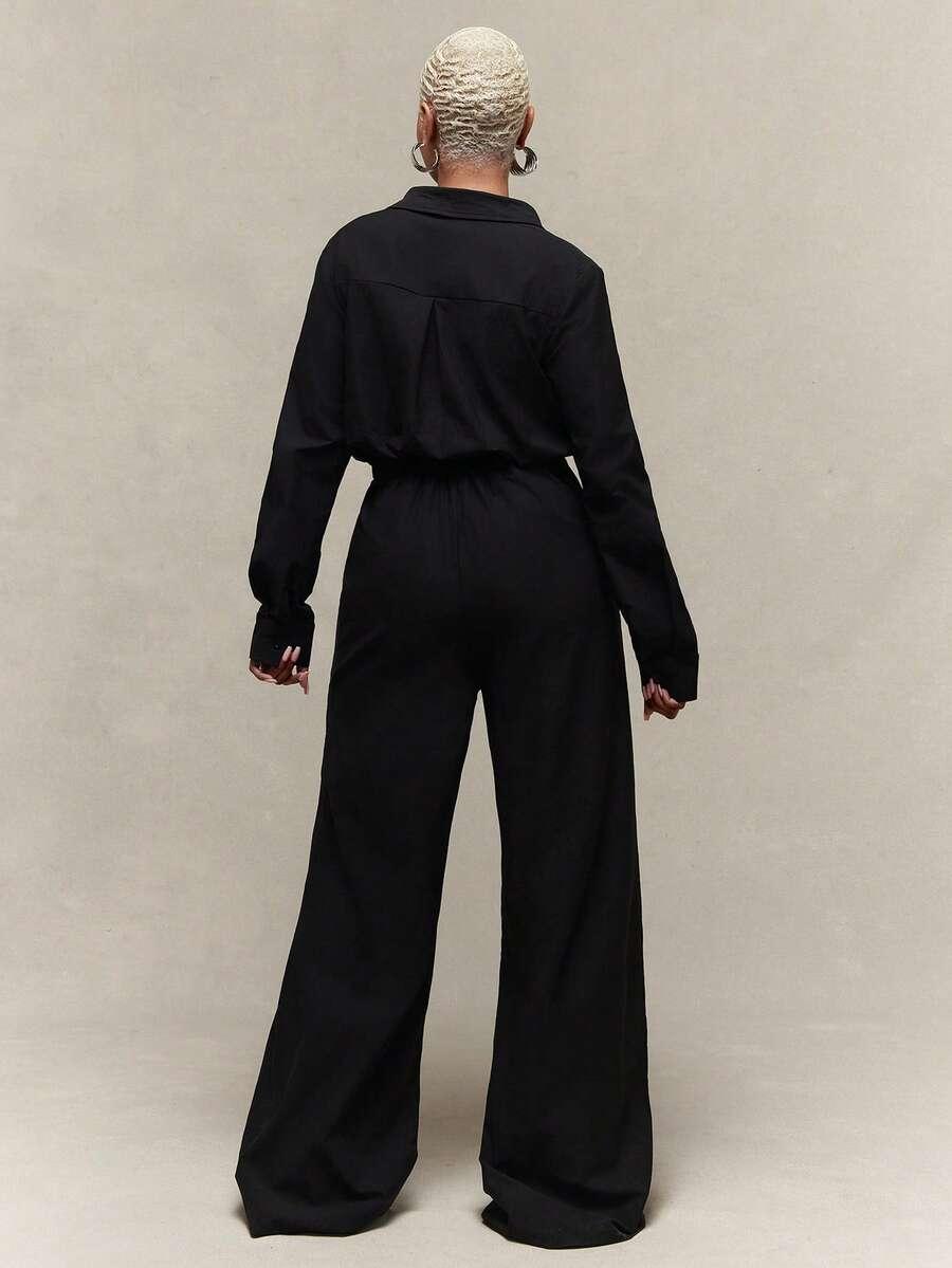 CZARNY KOMBINEZON CASUAL