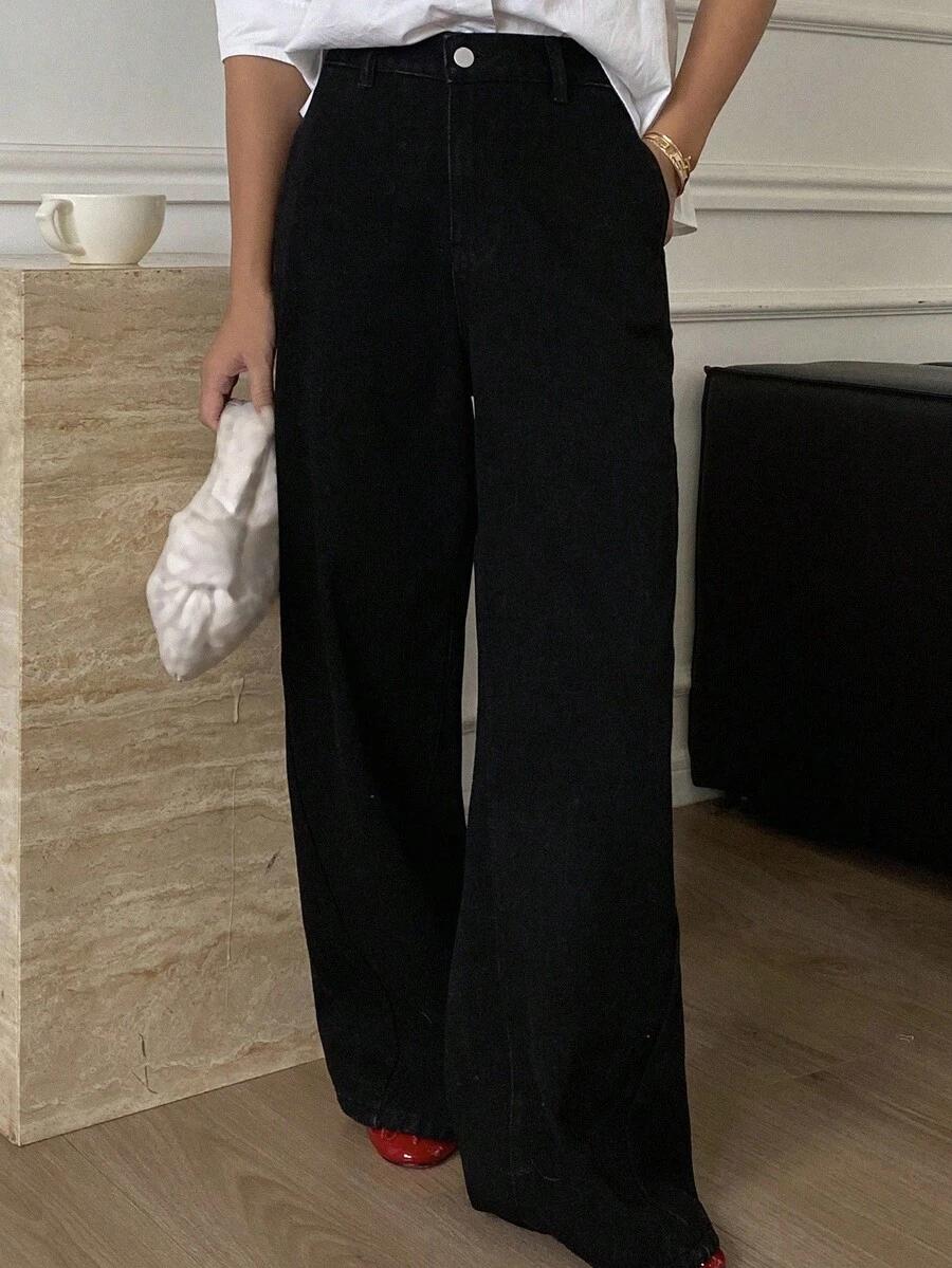czarne ocieplane spodnie jeans