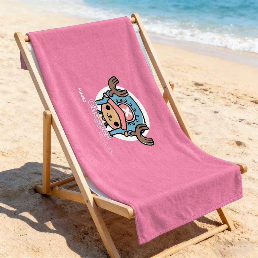 różowy ręcznik plażowy