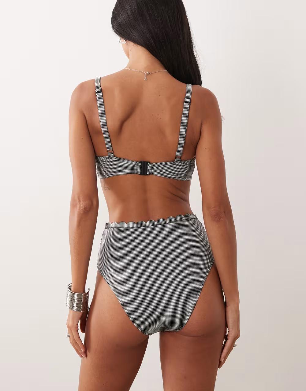 dół od bikini wysoki stan kratka falbana
