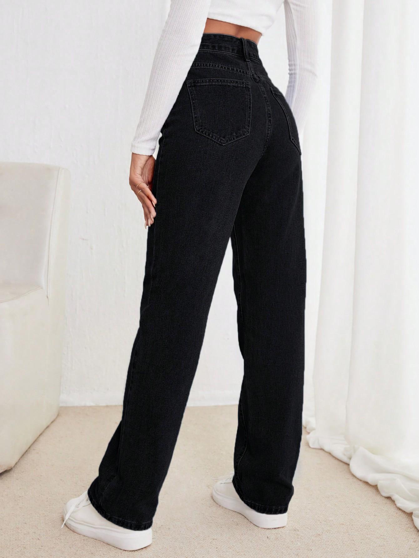 CZARNE SPODNIE JEANS