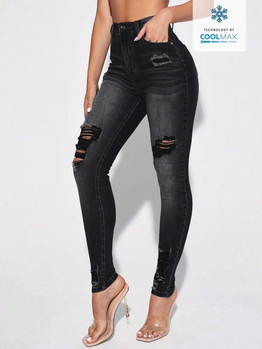 czarne spodnie jeans